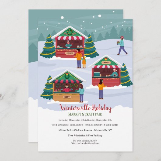 kerstmarkt kaart (Voorkant / Achterkant)