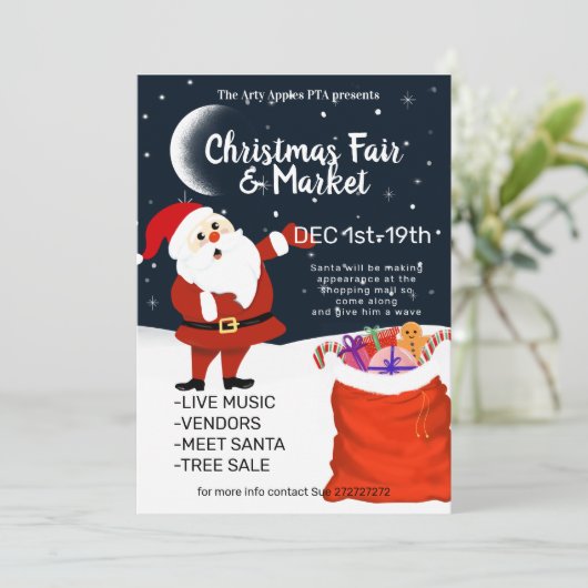 Kerstmarkt & kerst kaart (Staand voorkant)