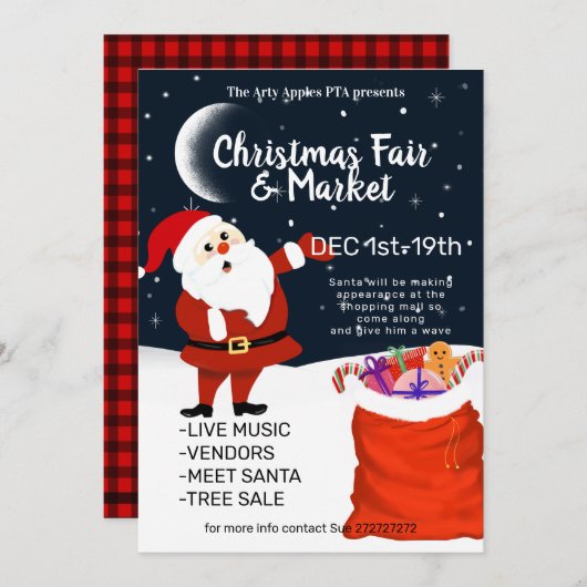 Kerstmarkt & kerst kaart (Voorkant / Achterkant)