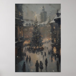 Kerstmarkt Kunst Printables Winter Vintage Holi Poster