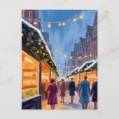 Kerstmarkt Merry Christmas Schildering Kaart (Voorkant)