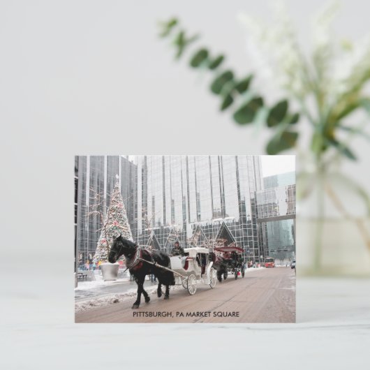 Kerstmarkt Pittsburgh PA Feestdagenkaart (Staand voorkant)