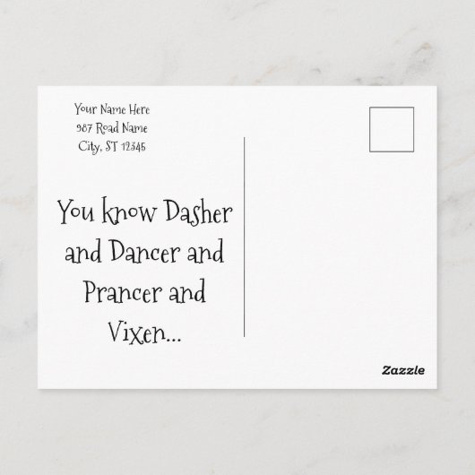 Kerstmarkt rendier worst vakantie Kaart (Achterkant)