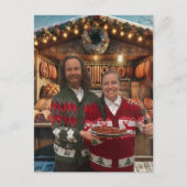 Kerstmarkt rendier worst vakantie Kaart (Voorkant)