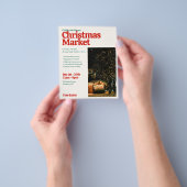 Kerstmarkt Retro Editoriale Foto Flyer (Hand)
