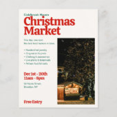 Kerstmarkt Retro Editoriale Foto Flyer (Voorkant)