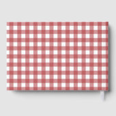 Kerstmarkt rode gingham Bruidsuitnodiging Gastenboek (Achterkant)