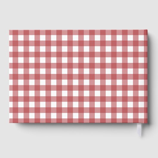 Kerstmarkt rode gingham Vrijgezellenfeest Gastenboek (Achterkant)