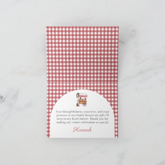 Kerstmarkt Rode Opgevouwen Dankkaart Bedankkaart (Binnen)