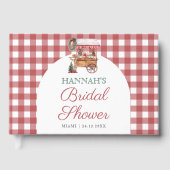 Kerstmarkt rood geruit Bruidsfeest Gastenboek (Voorkant)