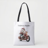 Kerstmarkt Run met Sint op Motorfiets Tote Bag (Voorkant)