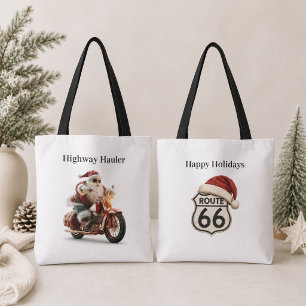 Kerstmarkt Run met Sint op Motorfiets Tote Bag