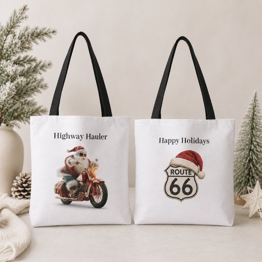Kerstmarkt Run met Sint op Motorfiets Tote Bag