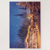 Kerstmarkt scène puzzel (Verticaal)