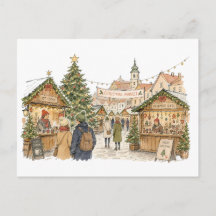 Kerstmarkt scène voor liefhebbers van kerstinkopen