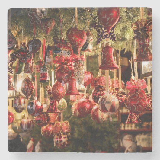 kerstmarkt stenen onderzetter (Voorkant)