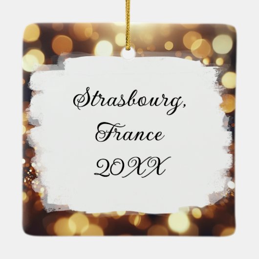 Kerstmarkt Straatsburg, Frankrijk Keramisch Ornament (Achterkant)