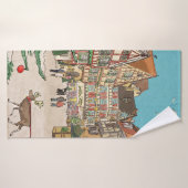 Kerstmarkt Straatsburg Frankrijk Retro geïnspireer Badhanddoek (Badhanddoek)