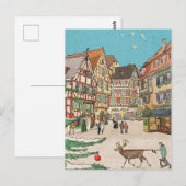 Kerstmarkt Straatsburg Frankrijk Retro geïnspireer Briefkaart (Voorkant / Achterkant)