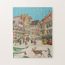 Kerstmarkt Straatsburg Frankrijk Retro geïnspireer