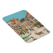 Kerstmarkt Straatsburg Frankrijk Retro geïnspireer Magneet (Rechterzijde)