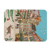 Kerstmarkt Straatsburg Frankrijk Retro geïnspireer Magneet (Horizontaal)