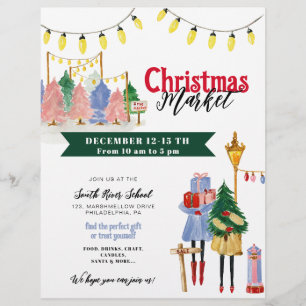 Kerstmarkt, vakantie ambachtelijke beurs flyer