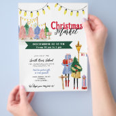 Kerstmarkt, vakantie ambachtelijke beurs flyer (Hand)