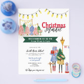 Kerstmarkt, vakantie ambachtelijke beurs flyer (Enkel)