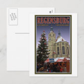 Kerstmarkt van Regensburg Neupfarrplatz Feestdagenkaart (Voorkant / Achterkant)