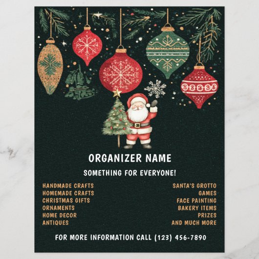 Kerstmarkt voor ambachtslieden flyer (Achterkant)