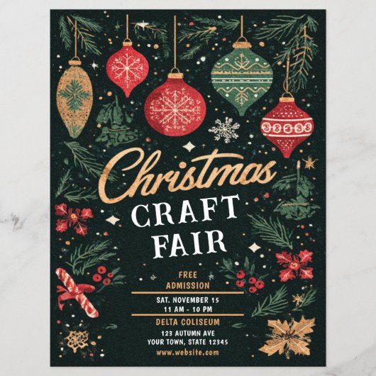 Kerstmarkt voor ambachtslieden flyer (Voorkant)