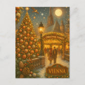 Kerstmarkt Wenen Oude Kerst Reis Kunst Feestdagenkaart (Voorkant)
