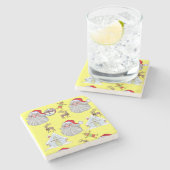 kerstmarmer Onderzetter, Santa Claus Stenen Onderzetter (Zijkant)