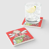 kerstmarmer-Onderzetter voor kerstkerstmis Stenen Onderzetter (Zijkant)