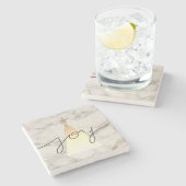 kerstmarmer stenen onderzetter (Zijkant)