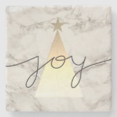 kerstmarmer stenen onderzetter (Voorkant)