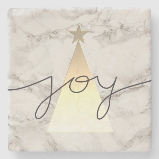 kerstmarmer stenen onderzetter (Voorkant)