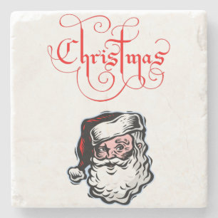 Kerstmarmer stenen onderzetter Sinterklaas