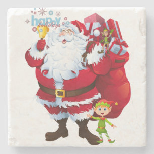 Kerstmarmer stenen onderzetter, Sinterklaas Onderzetter