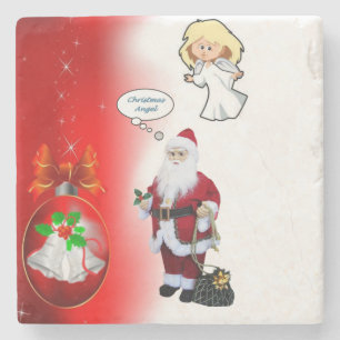 Kerstmarmer stenen onderzetter, Sinterklaas Onderzetter