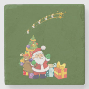 Kerstmarmer stenen onderzetter, Sinterklaas Onderzetter