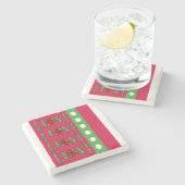 Kerstmarmer Stone Onderzetter, Joy Stenen Onderzetter (Zijkant)