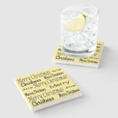 Kerstmarmer Stone Onderzetter, Joy Stenen Onderzetter (Zijkant)