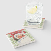 Kerstmarmer Stone Onderzetter, Santa Stenen Onderzetter (Zijkant)