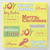 Kerstmarmer Stone Onderzetter, vreugde Stenen Onderzetter (Voorkant)