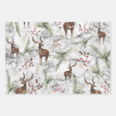 Kerstmarmeren renrendeertijdpatroon inpakpapier vel (Voorkant 2)