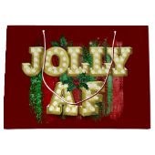 Kerstmarquee Lights Funny Jolly AF Holly Groot Cadeauzakje (Voorkant)