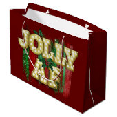 Kerstmarquee Lights Funny Jolly AF Holly Groot Cadeauzakje (Achterkant Gekanteld)