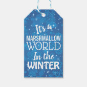 Kerstmarshmallow World Blue Gift Labels Cadeaulabel (Voorkant)